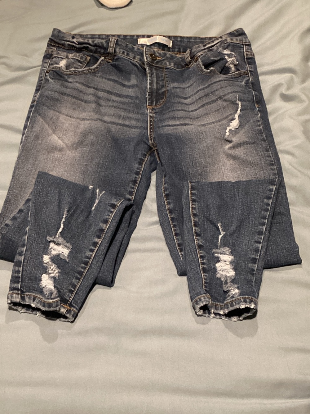 Highway Jeans Women's Distressed Skinny Jeans - Blue Wash